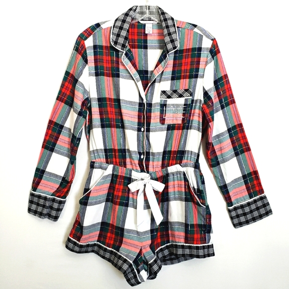 Victoria's Secret Tarten Plaid Like New PJ ❤ Romper - Picture 15 of 15